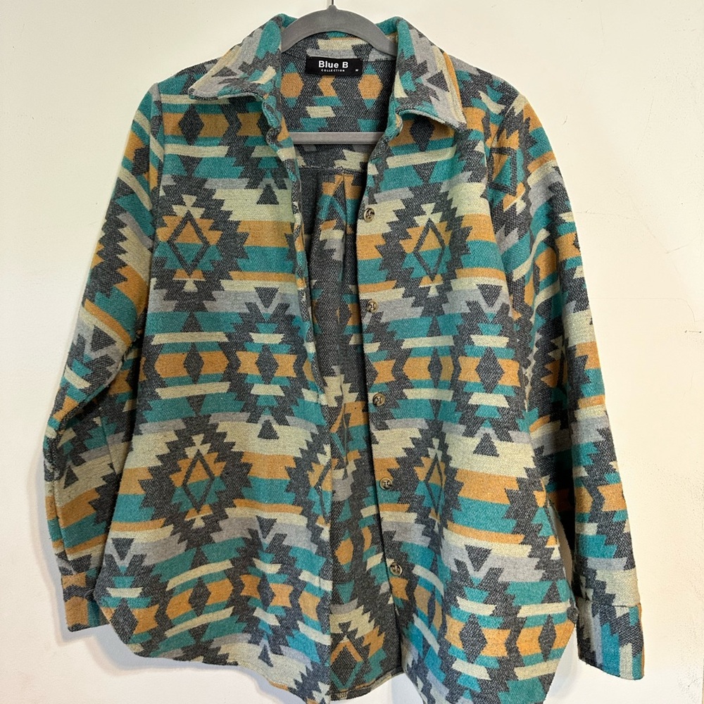 Aztec pattern shacket